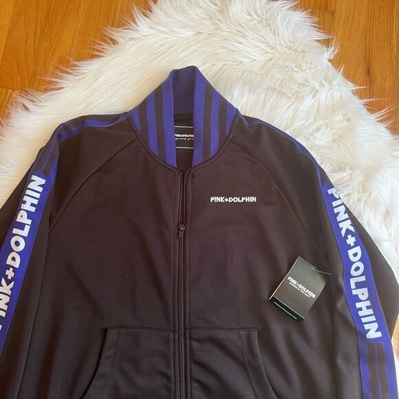 NWT Men’s Pink Dolphin SMU SCRIPT Track Jacket S - Picture 2 of 6